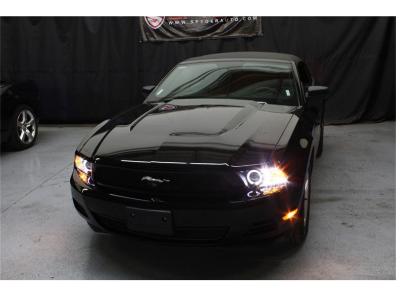 Spyder Ford Mustang 99-04 Projector Headlights LED Halo Black High H1 Low H1 PRO-YD-FM99-1PC-AM-BK 5010445 5010445 Photo - Mounted