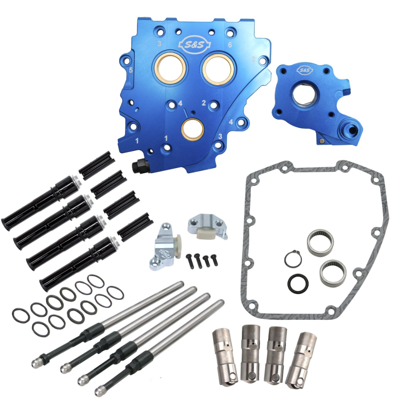 S&S Cycle 2006 Dyna Chain Drive Cam Chest Kit w/o Cam - Black Pushrod Tubes & Chain Tensioner 310-1272 310-1272 User 1