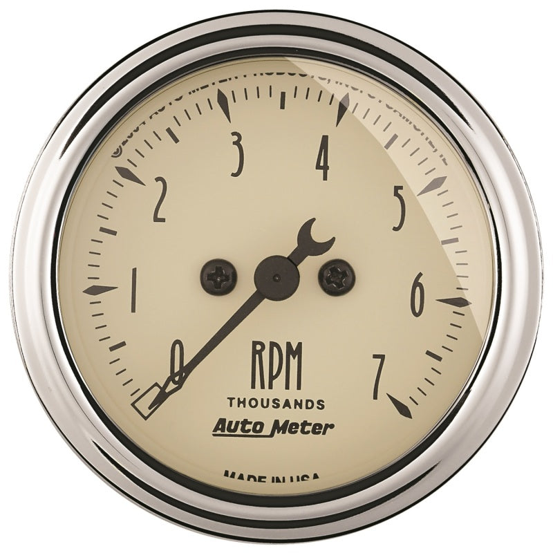 Autometer Gauge, Tachometer, 2 1/16", 7k Rpm, In-Dash, Antique Beige 1897 Photo - Primary