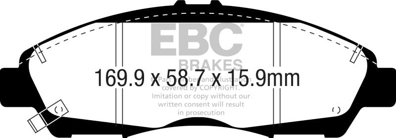 EBC 2017+ GMC Acadia (2nd Gen) 2.5L Greenstuff Front Brake Pads DP63063 DP63063 Photo - Primary