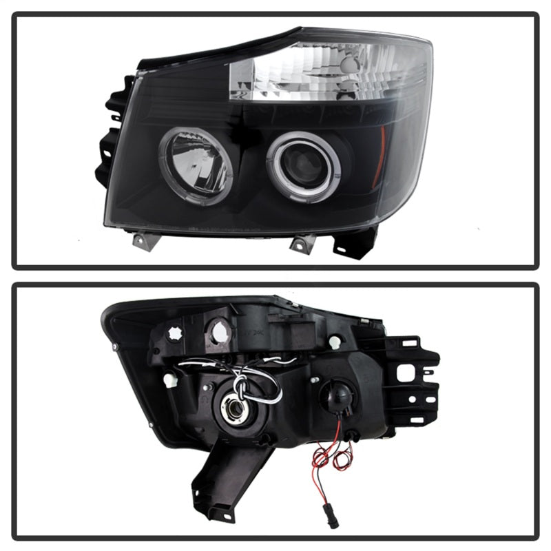 Spyder Nissan Titan 04-14/Armada 04-07 Projector Headlights LED Halo LED Blk PRO-YD-NTI04-HL-BK 5011572 5011572 Photo - Unmounted