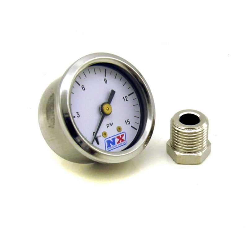 Nitrous Express Pressure Gauge (0-15 PSI W/ Adaptor) 15511 Photo - Primary