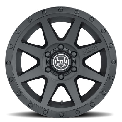 ICON Rebound 17x8.5 5x150 25mm Offset 5.75in BS 110.1mm Bore Double Black Wheel 1817855557DB 1817855557DB Photo - Close Up