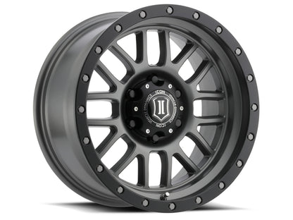 ICON Alpha 17x8.5 6x5.5 0mm Offset 4.75in BS 106.1mm Bore Titanium Wheel 1217858347TT 1217858347TT Photo - Primary