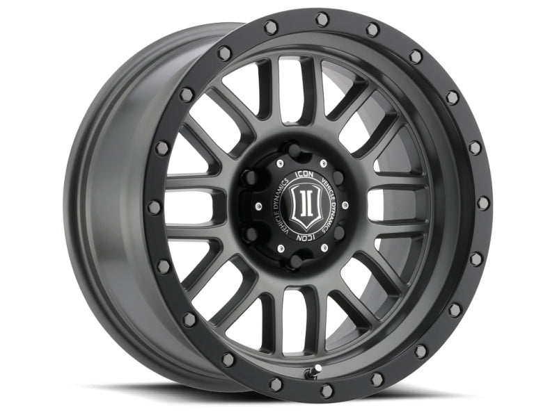 ICON Alpha 17x8.5 6x5.5 0mm Offset 4.75in BS 106.1mm Bore Titanium Wheel 1217858347TT 1217858347TT Photo - Primary