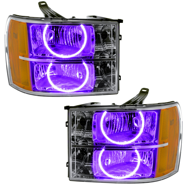 ORACLE Lighting 07-13 GMC Sierra Pre-Assembled LED Halo Headlights - (Round Ring Design) -UV/Purple 8165-007 8165-007 Photo - Primary