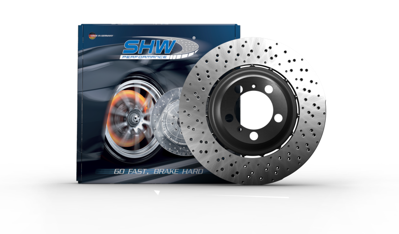 SHW Performance SHW 15-19 Ford Mustang Shelby GT350 5.2L (Up to 2/4/2019) Rear Cross-Drilled Lightweight Brake Rotor FRX43315 FRX43315 Photo - Primary