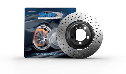 SHW Performance SHW 2003 Audi RS6 4.2L Right Front Cross-Drilled Lightweight Brake Rotor AFR46412 AFR46412 Photo - Primary