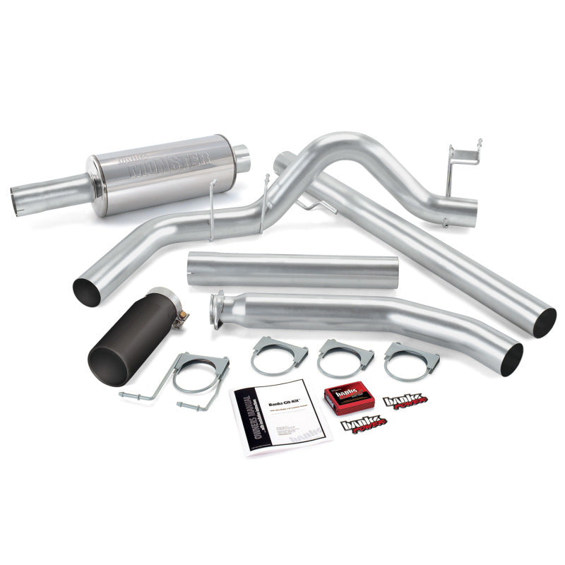 Banks Power 98-00 Dodge 5.9L Ext Cab Git-Kit - SS Single Exhaust w/ Black Tip 49358-B 49358-B Photo - Primary
