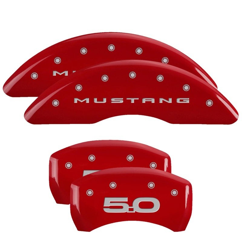 MGP Caliper Covers (set of 4), Engraved Front 2015/Mustang Engraved Rear 10201SM52RD Photo - Primary
