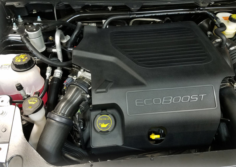 J&L 10-19 Ford Flex EcoBoost V6 Passenger Side Oil Separator 3.0 - Clear Anodized 3035P-C 3035P-C Photo - Mounted