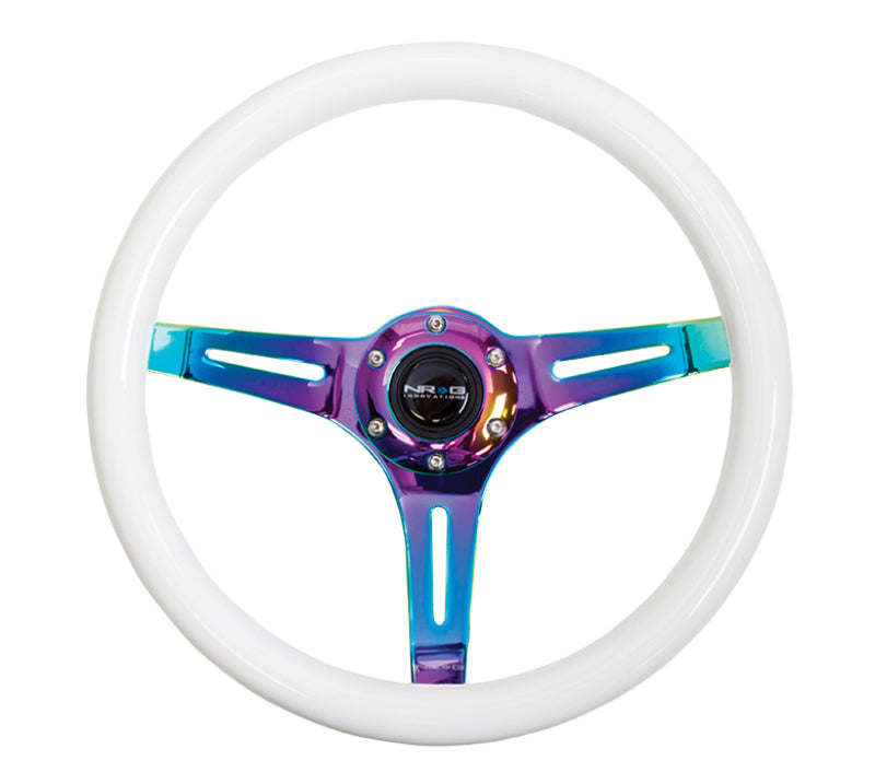 NRG Classic Wood Grain Wheel-350mm 3 Neochrome Spokes-Glow-In-Dark Grip ST-015MC-GL Photo - Primary