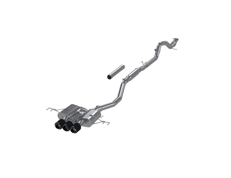MBRP 23-24 Honda Civic Type R 2.0L T304 SS 3in Cat-Back Exhaust Triple Center Outlet w/ Carbon Tips S49023CF S49023CF Photo - Primary