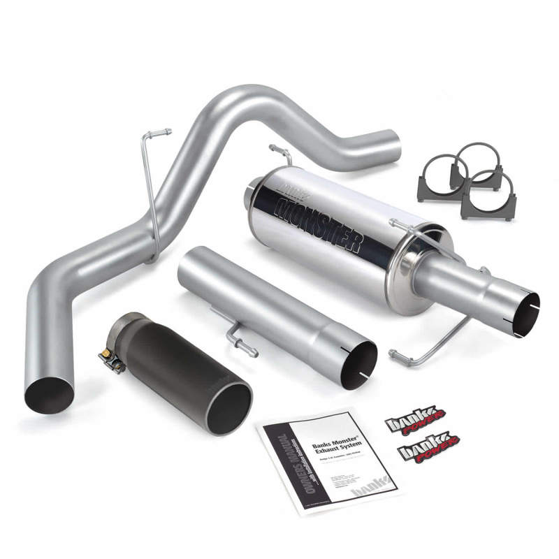 Banks Power 04-07 Dodge 5.9L 325Hp CCLB Monster Exhaust System - SS Single Exhaust w/ Black Tip 48701-B 48701-B Photo - Primary