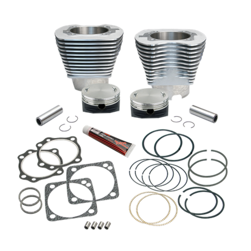 S&S Cycle 84-99 BT 4-1/8in Bore Cylinder Set w/ Pistons For 117in V-Series Engines - Natural 910-0290