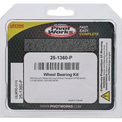 Pivot Works Yamaha Wheel Bearing Kit Premium Bearings 25-1360-P 25-1360-P Photo - Primary