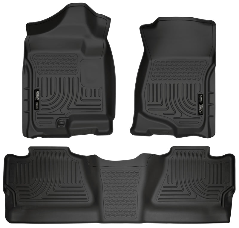 Husky Liners 07-12 Chevy Silverado/GMC Sierra Crew Cab WeatherBeater Combo Black 98201 Photo - Primary