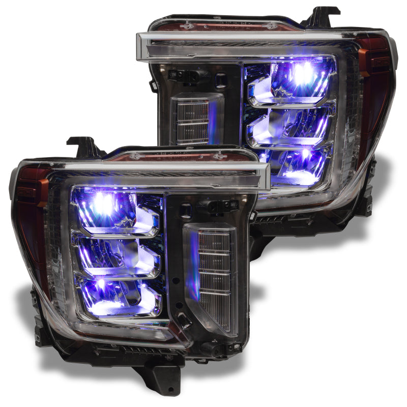 ORACLE Lighting Oracle 19-21 Silverado/Sierra 1500 RGB Demon Eye Headlight Upgrade Kit - ColorSHIFT w/o Controller 1440-334 1440-334 Photo - Mounted