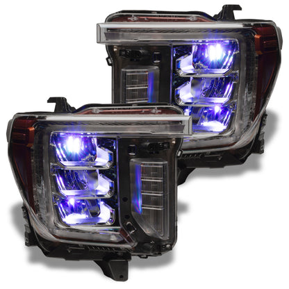 ORACLE Lighting Oracle 19-21 Silverado/Sierra 1500 RGB Demon Eye Headlight Upgrade Kit - ColorSHIFT w/o Controller 1440-334 1440-334 Photo - Mounted