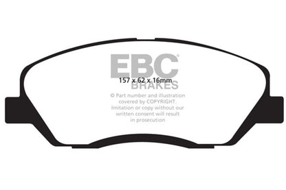EBC 2017-2018 Hyundai Santa Fe (DM) 3.3L Ultimax2 Front Brake Pads UD1917 UD1917 Photo - Primary