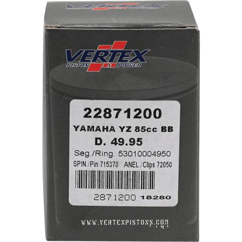 Vertex Pistons Vertex Piston 02-18 Yamaha YZ 85 85cc +2mm Cast Big Bore Piston Kit 92cc. 22871200 22871200 Photo - Primary