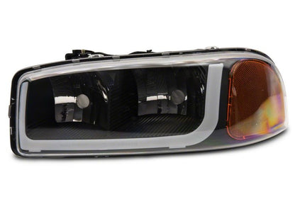 Raxiom 99-06 GMC Sierra 1500 Axial Series Headlights w/ LED Bar- Blk Housing (Clear Lens) S531789 S531789 Photo - Close Up