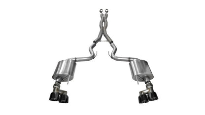 Corsa Performance 15-16 Ford Mustang GT 5.0 3in Cat Back Exhaust Black Quad Tips (Sport) 14337BLK Photo - Primary