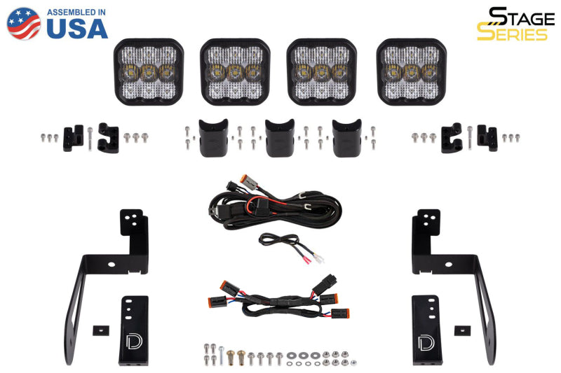 Diode Dynamics Jeep JK SS5 4-Pod CrossLink Grille Lightbar Kit Pro - White Combo DD7272 DD7272 User 5