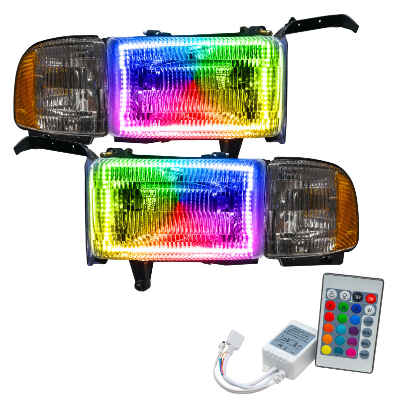 ORACLE Lighting Oracle 94-02 Dodge Ram Pre-Assembled Halo Headlights - ColorSHIFT w/ Simple Controller 8167-504 8167-504 Photo - Primary