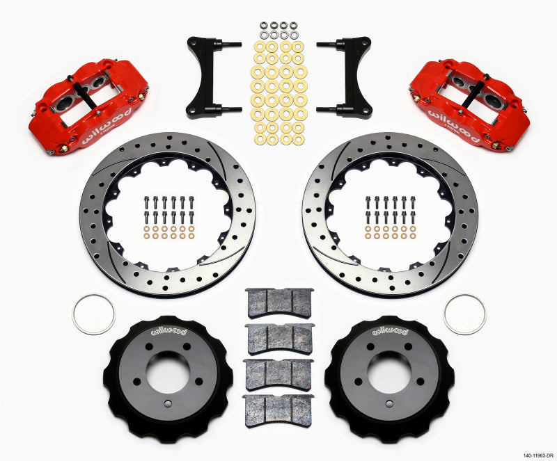 Wilwood Narrow Superlite 6R Front Hat Kit 12.88in Drill Red 93-96 Mazda RX7 140-11963-DR 140-11963-DR Photo - Primary