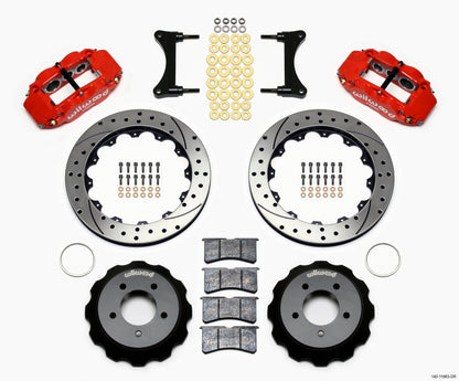 Wilwood Narrow Superlite 6R Front Hat Kit 12.88in Drill Red 93-96 Mazda RX7 140-11963-DR 140-11963-DR Photo - Primary