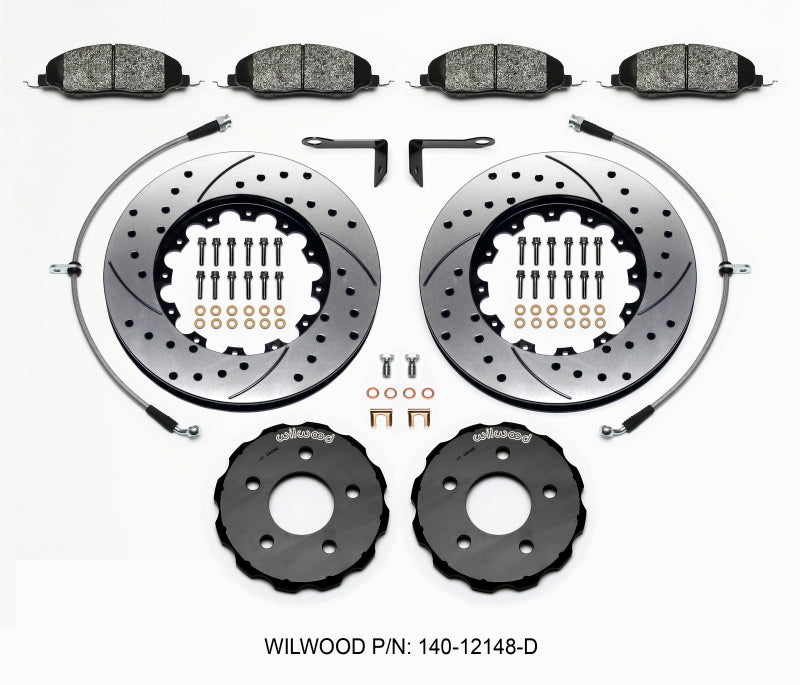 Wilwood Pro-Matrix Front Kit Drilled 05-12 Mustang GT (2pc Hat/Rtr) 140-12148-D 140-12148-D Photo - Primary