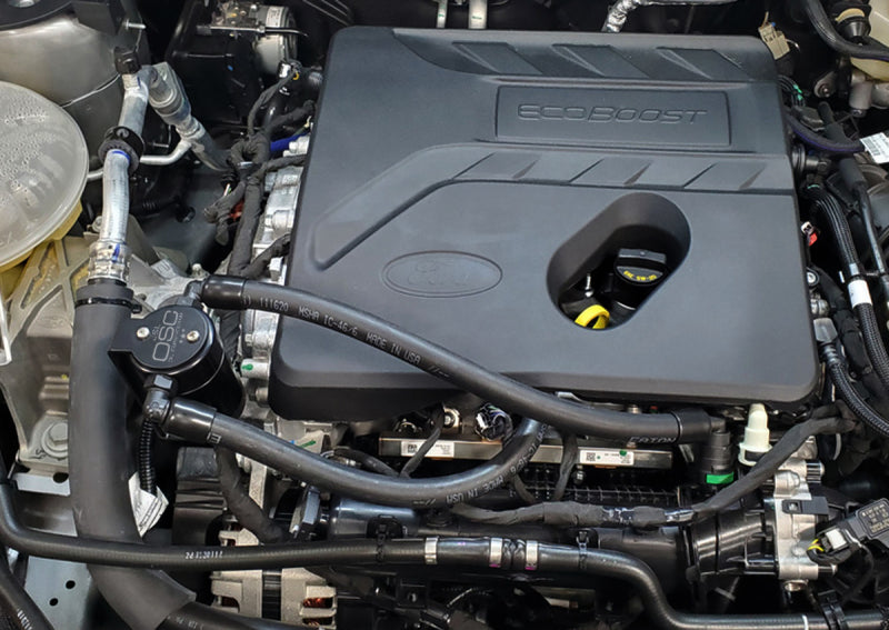 J&L 2021-2023 Ford Bronco 1.5L EcoBoost Passenger Side Oil Separator 3.0 - Black Anodized 3043P-B 3043P-B Photo - Mounted