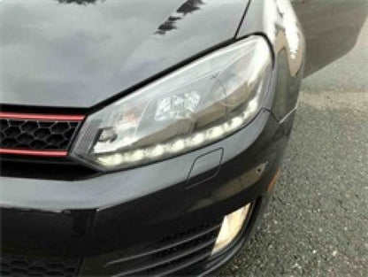 Spyder Volkswagen Golf/GTI 10-13 Projector Headlights Halogen Model- DRL Blk PRO-YD-VG10-DRL-BK 5012111 5012111 Photo - Mounted