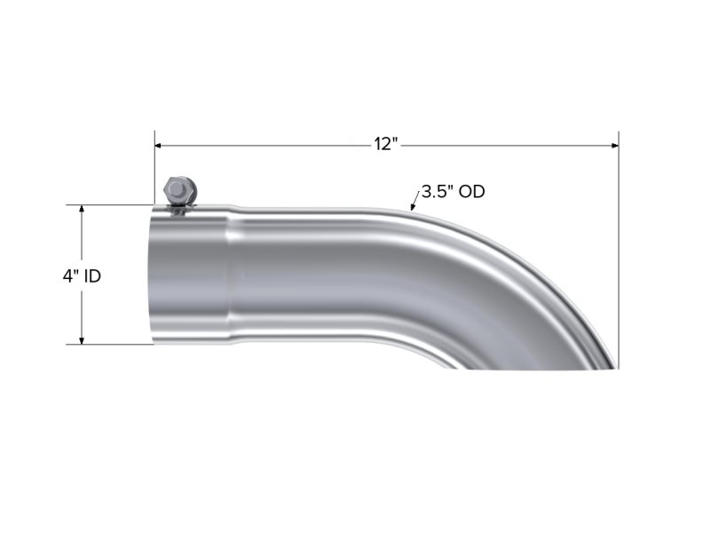 MBRP Universal Tip 3in O.D. Turn Down 3 inlet 12 length T5080 Photo - Close Up