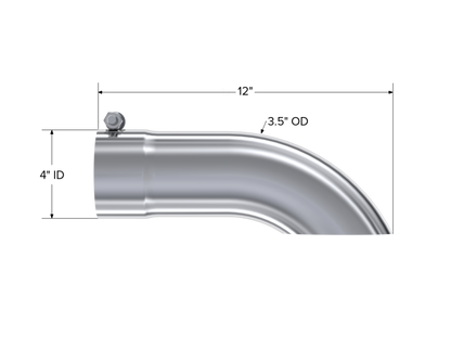 MBRP Universal Tip 3in O.D. Turn Down 3 inlet 12 length T5080 Photo - Close Up