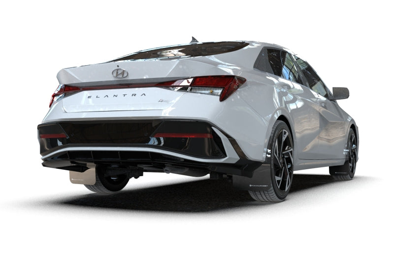 Rally Armor 2024+ Hyundai Elantra N Line Black Mud Flap w/ White Logo MF120-UR-BLK-WH MF120-UR-BLK-WH User 1
