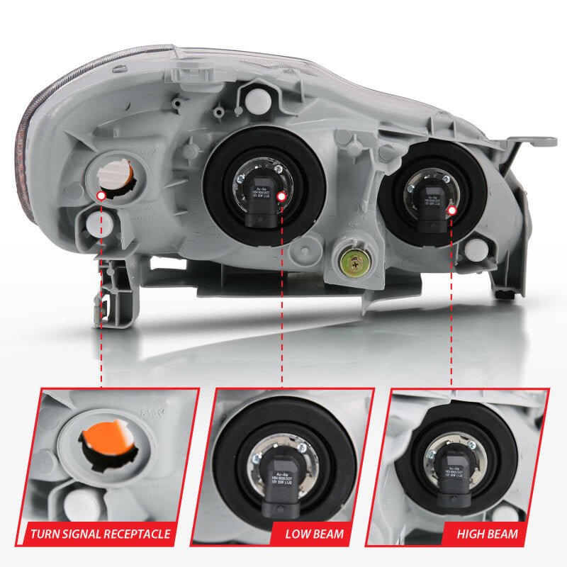 ANZO 2005-2008 Toyota Corolla Crystal Headlight Chrome Amber 121540 121540 Photo - Unmounted