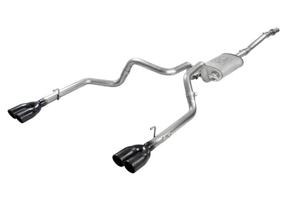aFe Vulcan Series 3in-2-1/2in 304 SS Cat-Back 2019 GM Silverado / Sierra 1500 V8-5.3L w/ Black Tips 49-34104-B 49-34104-B Photo - Primary