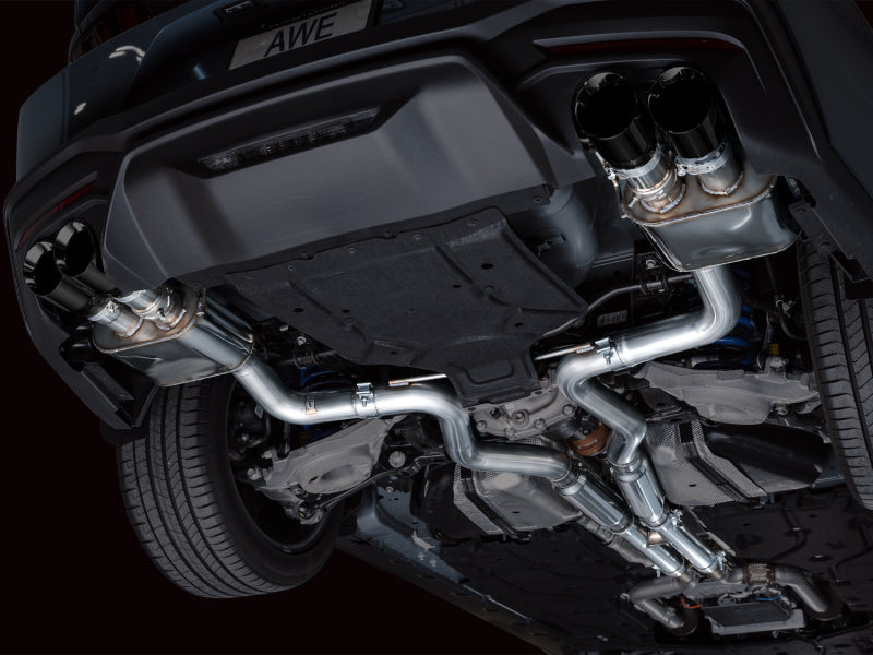 AWE Tuning AWE 2024 Ford Mustang GT Fastback S650 RWD SwitchPath Catback Exhaust w/ Quad Diamond Black Tips 3025-43650 3025-43650 Photo - Mounted