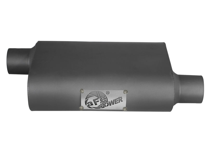 aFe Scorpion Aluminized Steel Muffler: 2-1/2" In/Out, 4"H x 10"W x 13"L Of 49M00003 Photo - Unmounted