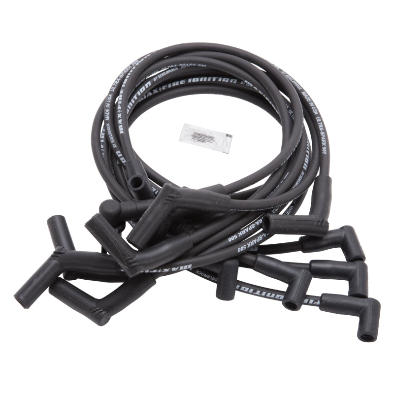 Edelbrock SPARK WIRE SET SBF 83-96 500 ohm RESISTANCE BLACK (SET OF 10) 22704 Photo - Primary