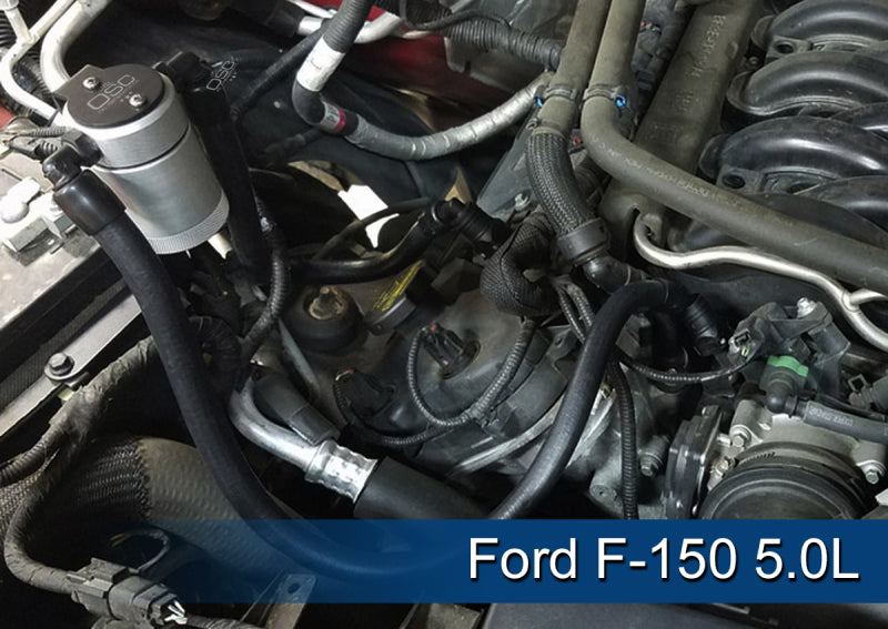 J&L 2011-2023 Ford F-150 2.7L/3.5L/5.0L Passenger Side Oil Separator 3.0 - Clear Anodized 3016P-C 3016P-C Photo - Mounted