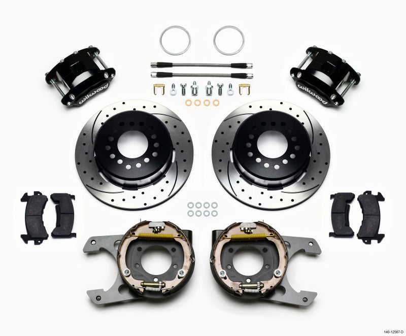 Wilwood D154 P/S Park Brake Kit Drilled Jeep Dana 35 2.56 Off 5-lug w/ lines 140-12567-D 140-12567-D Photo - Primary