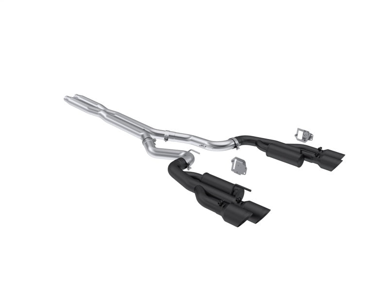 MBRP 2024+ Ford Mustang 5.0L Blk Alum. SS 3in Cat-Back Exhaust w/ Quad Blk Tips (Valve Delete) S7282BLK S7282BLK Photo - Primary