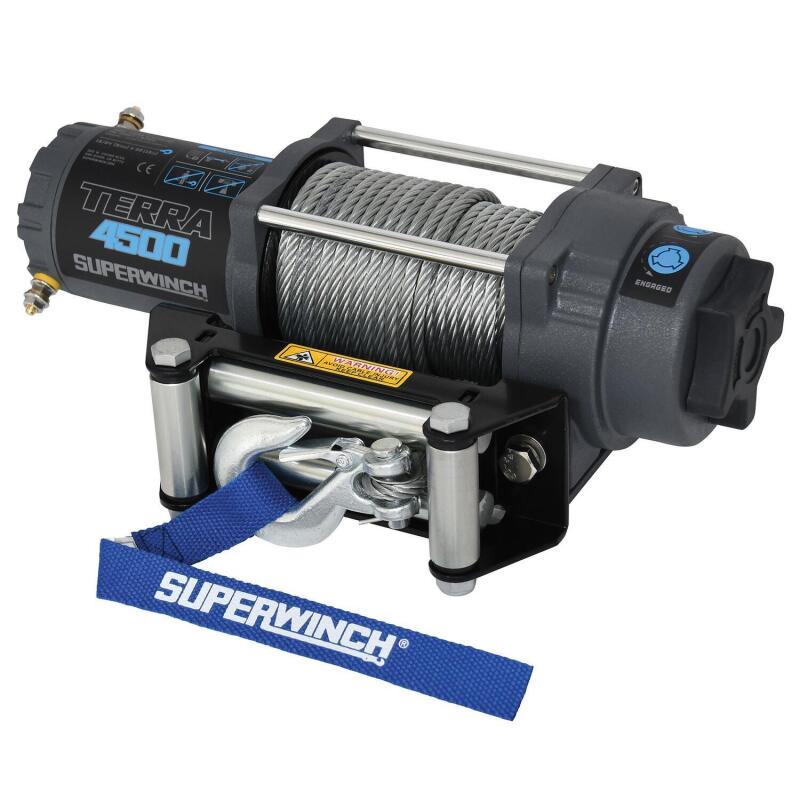 Superwinch 4500 LBS 12V DC 15/64in x 50ft Steel Rope Terra 4500 Winch - Gray Wrinkle 1145260 1145260 Photo - out of package