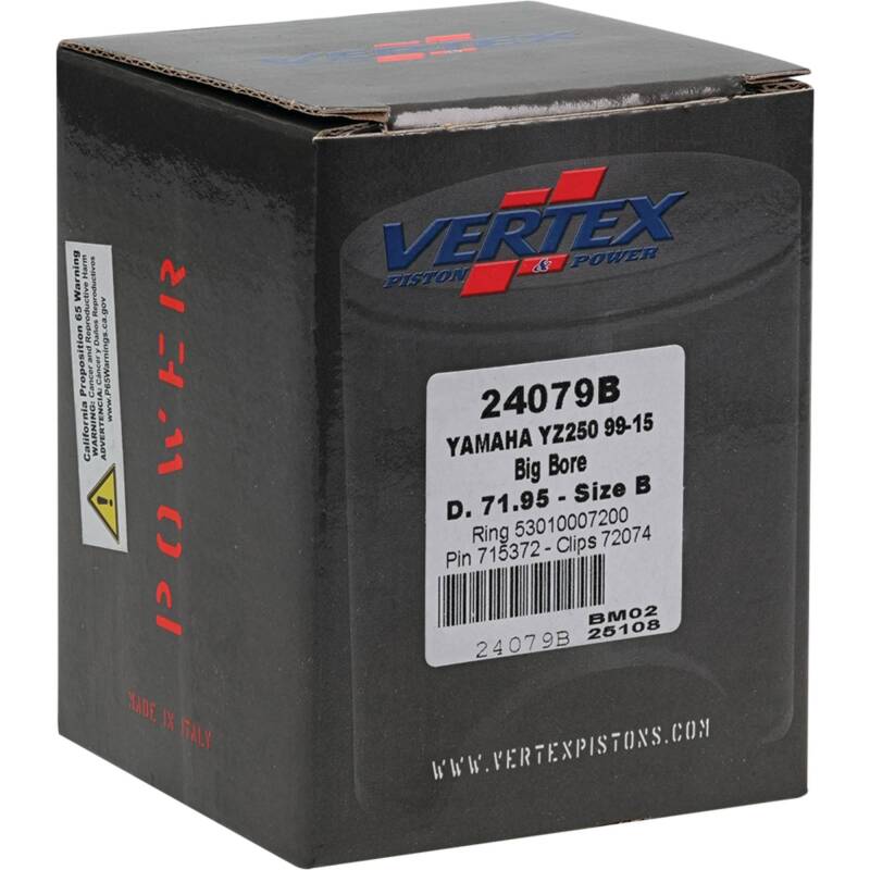 Vertex Pistons Vertex Piston 22-23 Fantic Motor XX 250 250cc +5.6mm Cast Big Bore Piston Kit 72mm. 295cc. 24079B 24079B Photo - Primary