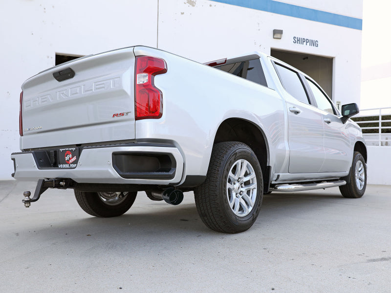 aFe Large Bore-HD 3in 409SS DPF-Back 20-21 GM Trucks L6-3.0L (td) LM2 - Black Tip 49-44128-B 49-44128-B Photo - Mounted