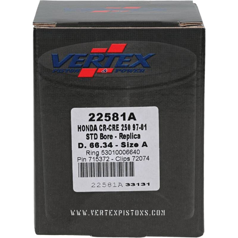 Vertex Pistons Vertex Piston 97-01 Honda CR 250 R 250cc Cast Replica Piston Kit 22581A 22581A Photo - Primary