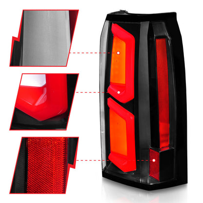 ANZO 2015-2020 Chevrolet Tahoe LED Tail Lights w/ Light Bar Black Housing Clear Lens 311374 311374 User 2